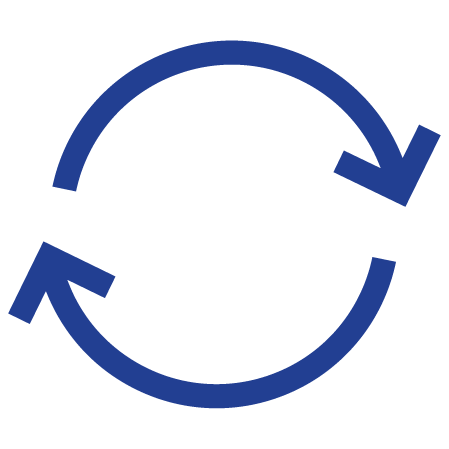 Budget at a Glance icon - Circular arrows.